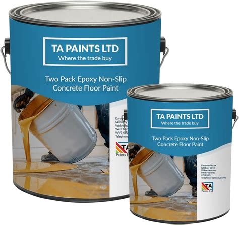 Ta Paints Non Slip Epoxy Floor Paint Two Pack Epoxy Concrete Garage