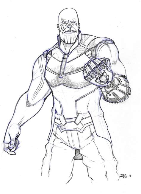 I Drew Thanos A Few Weeks Back While I Was Going Through The Marvel