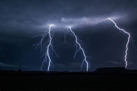 Thunder Storn Flash Lightning Sky Night Eclair Nuit Foudre Nature