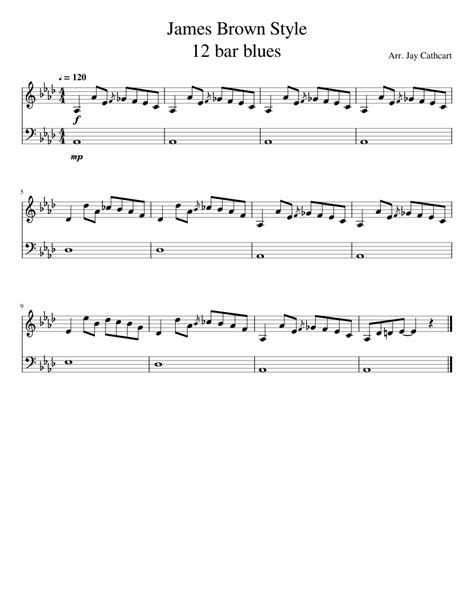 12 Bar Blues James Brown Style Sheet Music For Piano Download Free In