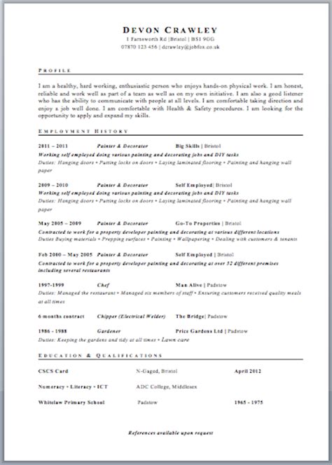 Different templates for different jobs. cv word template uk