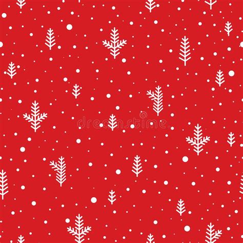 Christmas Winter Forest Snow Seamless Pattern With Holiday Icons And