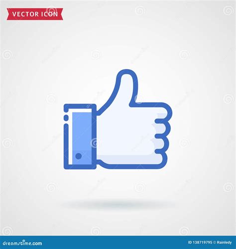 Thumbs Up Line Icon Like Sign Editorial Image Illustration Of