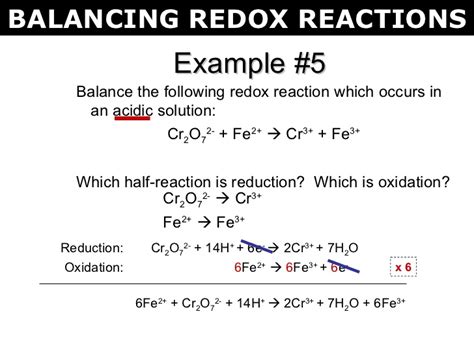 A redox is a type of chemical reaction that involves a transfer of electrons between two species. Tang 02 balancing redox reactions 2