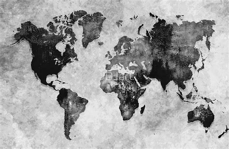 Map Black And White Map World Laptop Skin By Jbjart In 2020 Black