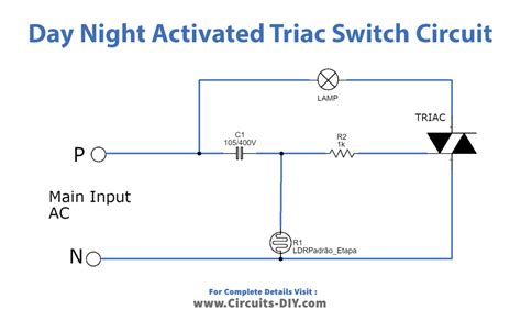Day Night Activated Triac Switch Circuit