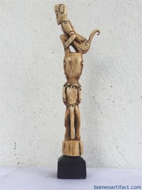 Fetish Statue Deer Horn Dayak Bahau Artifact Figure Carving