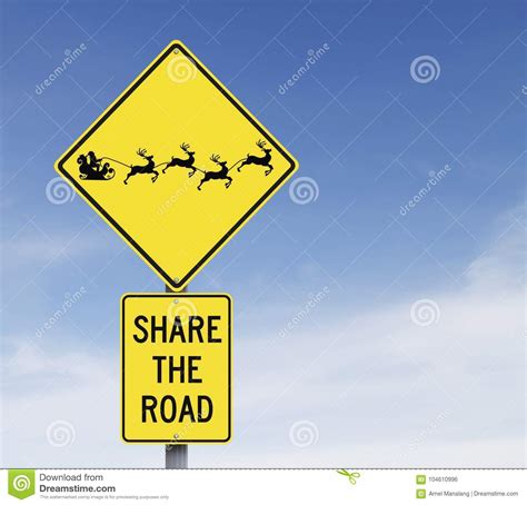 Share The Road Stock Photo Image Of Concept Caution 104610996