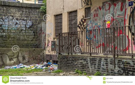 Graffiti In The City And Garbage Stock Image Image Of Green Erosion