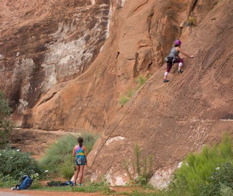 Rock Climbing In The Desert Editorial Stock Photo Image Of Adventure