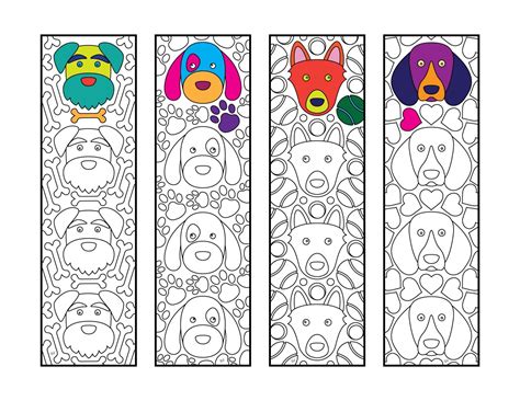 Six Adorable Animal Bookmarks Printable Coloring Pages Coloring