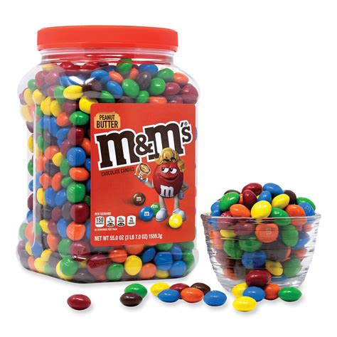 M And Ms Peanut Butter Milk Chocolate Candy Jar 55 Oz Jar Ships In 1
