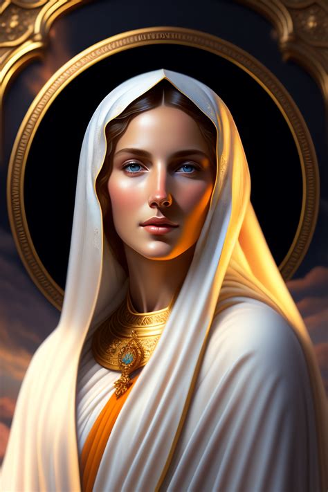 Lexica Virgin Mary Mother Of Jesus Full Body With Beautiful Robe And Halo And Rays Coming Out