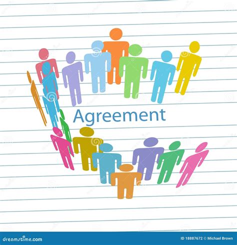 Company People Meet Consensus Agreement Contract Stock Vector
