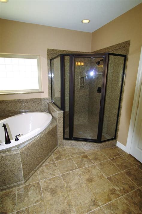 Choosing the surround and prep. corner granite shower | Above: made-to-order cultured ...