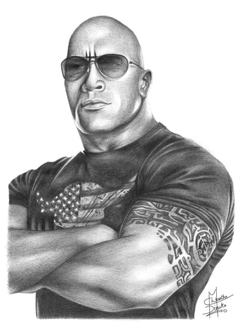 The Rock Pencil Drawing By Chirantha On Deviantart