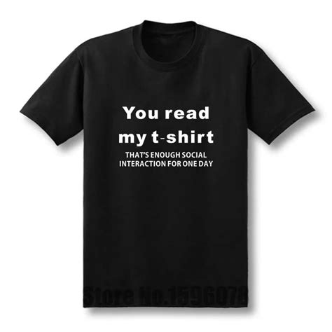New Fashion You Read My T Shirt Anti Social New Mens Cotton Funny T