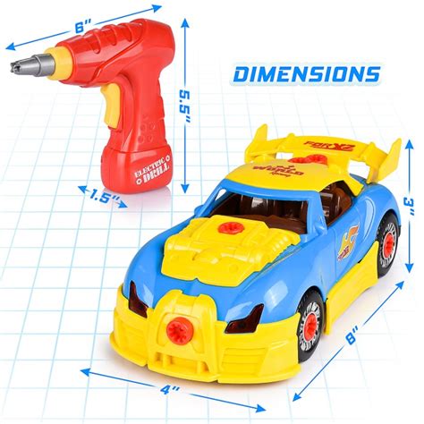 Kids Take Apart Racing Car Toy 30 Piece Construction Play Set Tanga