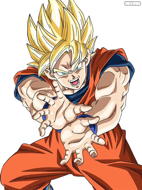 Goku Super Saiyan Kamehameha Render By Igniswind On Deviantart Goku