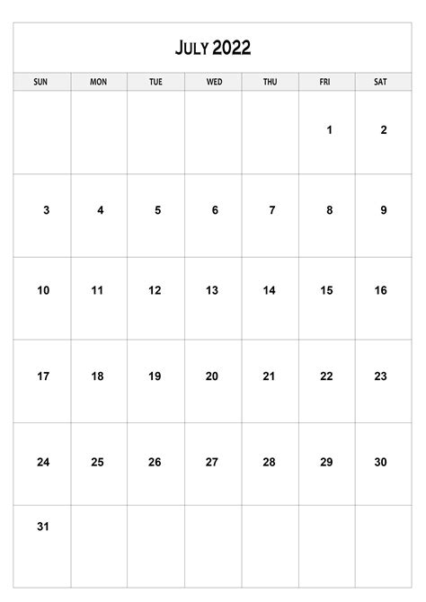 July Calendar A4 Best Printable Calendar