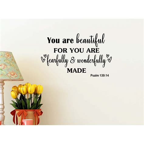 You Are Beautiful For You Are Fearfully And Wonderfully Made 23 X 14