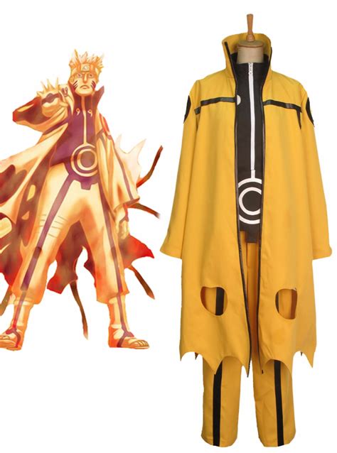 Naruto Uzumaki Naruto Nine Tails Chakra Mode Cosplay Costume In Anime