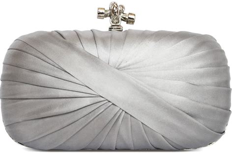 Wholesale Silver Pleated Satin Clutch Bag