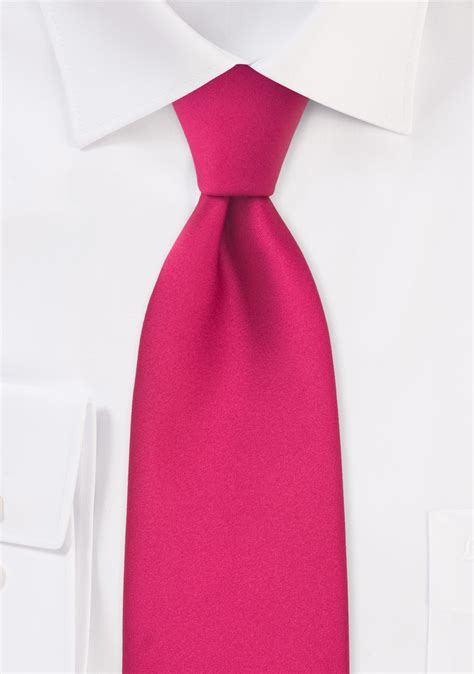Hot Pink Mens Tie In Extra Long Cheap