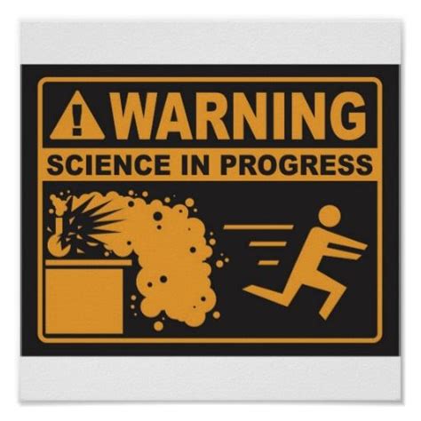 Warning Science In Progress© Poster Science Room Science Bedroom