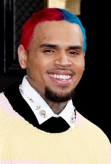 50 Cent Makes Fun Of Chris Browns Pink And Blue Hair Details Us Weekly