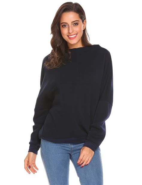 Buy Zeagoo Womens Turtleneck Baggy Sleeves Fleece Sweatshirt Pullover