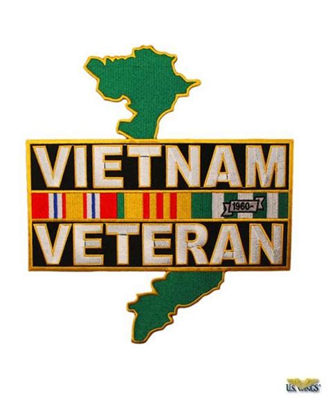 Vietnam Veteran Back Patch Us Wings