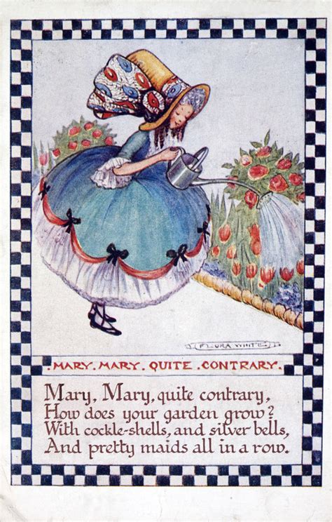 Illustration Of Mary Mary Quite Contrary Nursery Rhyme Posters