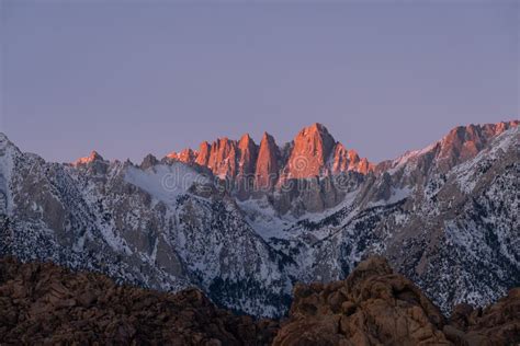 Panorama Del Pico Del Pino Solitario Y Del Amanecer Del Monte Whitney