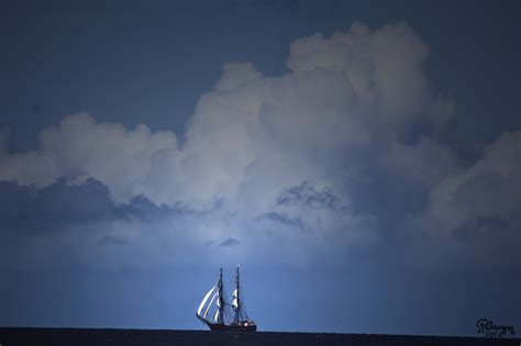 Wallpaper Ship Boat Sea Water Sky Clouds Calm Storm Blue