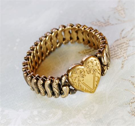 Vintage Expansion Bracelet Heart Sweetheart Gold Filled Etsy
