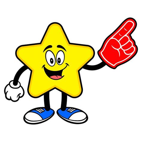 Star Mascot Stop Sign Cartoon Illustration Cute Star Mascot ⬇ Vector