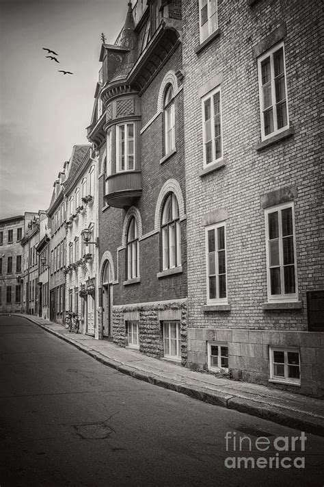 Black And White Old Style Photo Of Old Quebec City