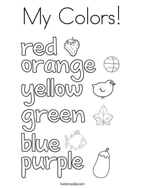 Colors Practice Rainbow Coloring Page English Color