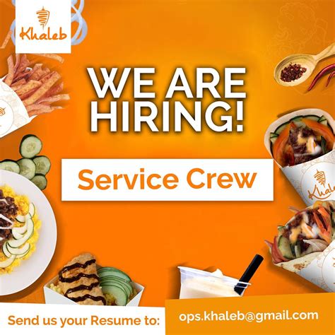 KHALEB - WE ARE HIRING! Any work experience in fast food...