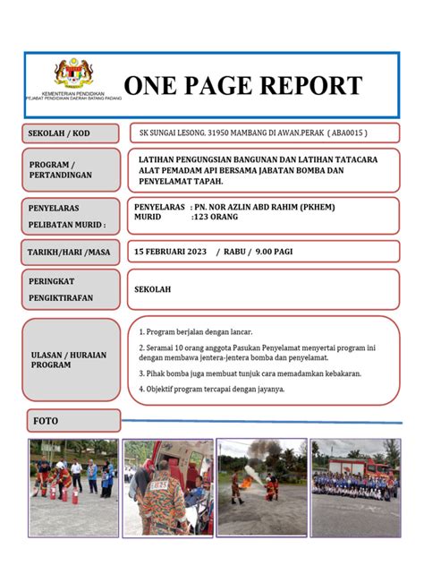 Contoh Opr One Page Report Pdf