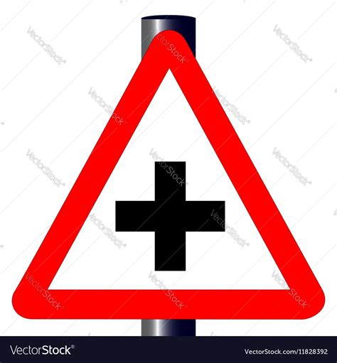 Cross Roads Traffic Sign Royalty Free Vector Image