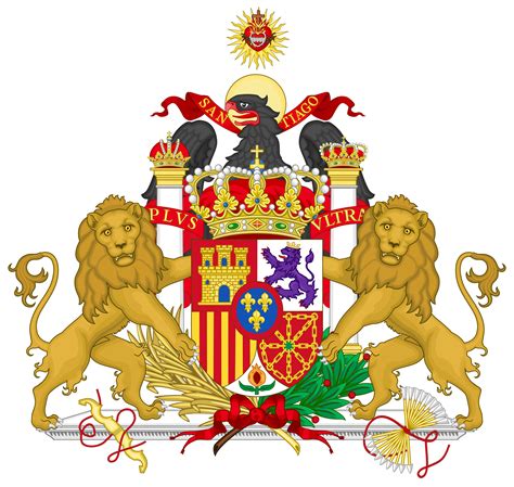 Current Coat Of Arms Of Spain Full Ornamented Proposal User Heralder Wikimedia Commons