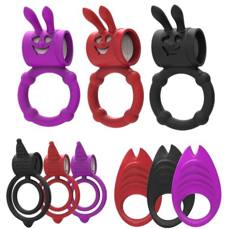 Pcs Lot Male Vibrating Penis Ring Delay Ejaculation Silicone Cockrings Reusable Vibrating Sex