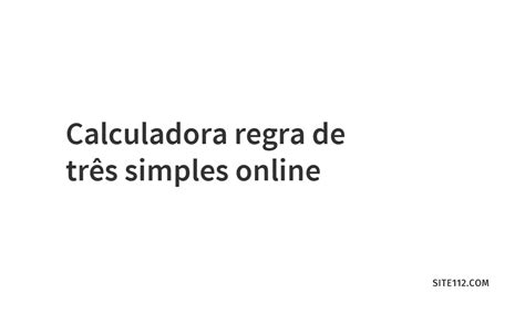 Regra De Tres Simples Online