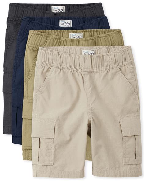 The Childrens Place Boys Pull On Cargo Shorts 20 Husky Flaxsandwash