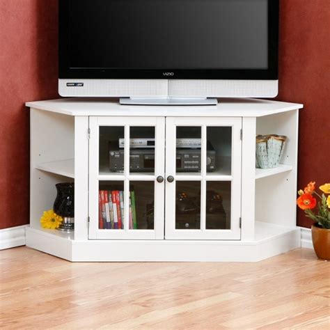 Tv Stand Black Corner Tv Cabinets With Glass Doors 9 Of 50 Photos