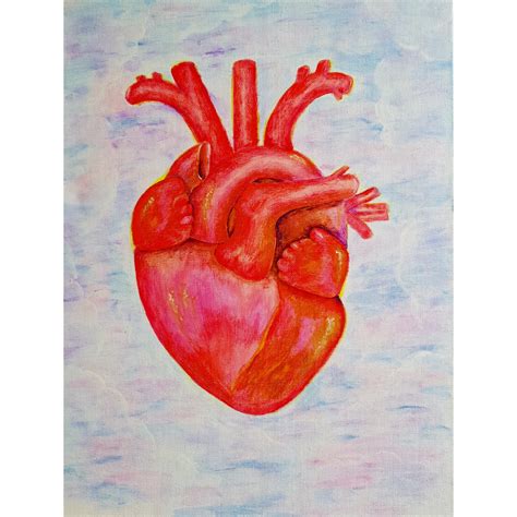 Heart Art Original Painting Loving Heart Wall Art 20 Etsy