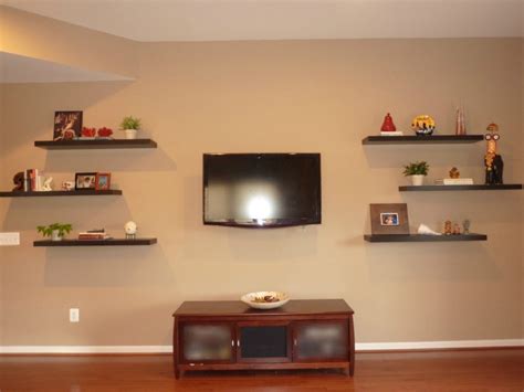 How To Decorate Around A Tv With Floating Shelves Whats