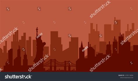 Silhouette New York City Landscape City Stock Vector Royalty Free